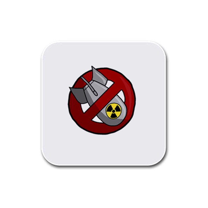 No nuclear weapons Rubber Square Coaster (4 pack) 