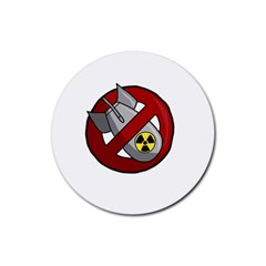 No Nuclear Weapons Rubber Round Coaster (4 Pack)  by Valentinaart