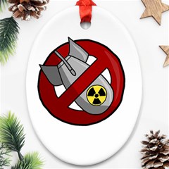 No Nuclear Weapons Oval Ornament (two Sides) by Valentinaart