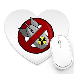 No Nuclear Weapons Heart Mousepads