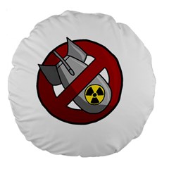 No Nuclear Weapons Large 18  Premium Round Cushions