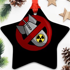 No Nuclear Weapons Ornament (star) by Valentinaart