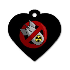 No Nuclear Weapons Dog Tag Heart (two Sides)