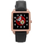 No nuclear weapons Rose Gold Leather Watch  Front