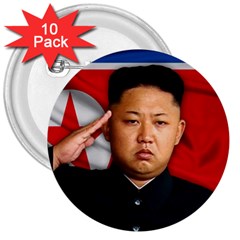 Kim Jong-un 3  Buttons (10 Pack)  by Valentinaart