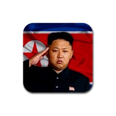 Kim Jong-un Rubber Square Coaster (4 Pack)  by Valentinaart