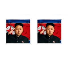 Kim Jong-un Cufflinks (square) by Valentinaart