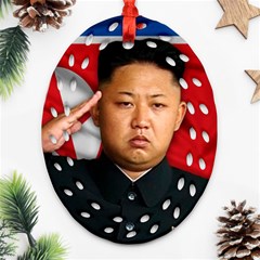 Kim Jong-un Ornament (oval Filigree) by Valentinaart