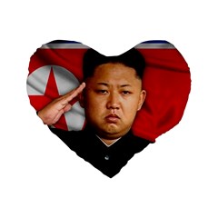 Kim Jong-un Standard 16  Premium Heart Shape Cushions by Valentinaart