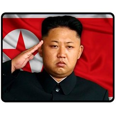 Kim Jong-un Double Sided Fleece Blanket (medium)  by Valentinaart