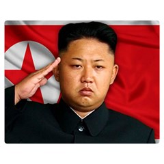 Kim Jong-un Double Sided Flano Blanket (medium)  by Valentinaart