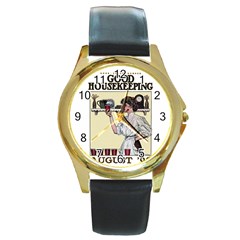 Good Housekeeping Round Gold Metal Watch by Valentinaart