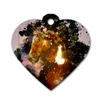 Wonderful Horse In Watercolors Dog Tag Heart (One Side)