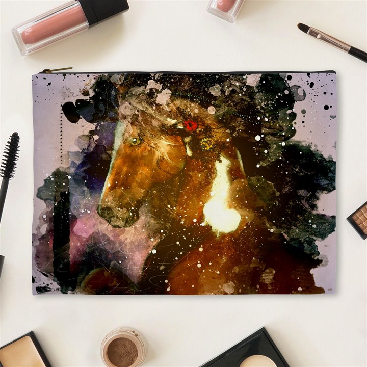 Wonderful Horse In Watercolors Cosmetic Bag (XL)