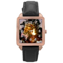 Wonderful Horse In Watercolors Rose Gold Leather Watch  by FantasyWorld7