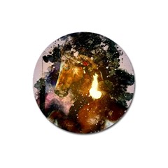 Wonderful Horse In Watercolors Magnet 3  (round) by FantasyWorld7