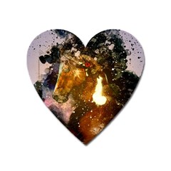 Wonderful Horse In Watercolors Heart Magnet by FantasyWorld7