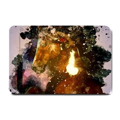 Wonderful Horse In Watercolors Small Doormat  by FantasyWorld7