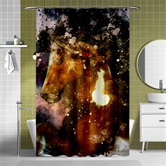 Wonderful Horse In Watercolors Shower Curtain 48  X 72  (small)  by FantasyWorld7