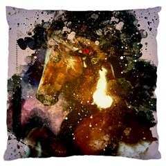 Wonderful Horse In Watercolors Large Cushion Case (two Sides)