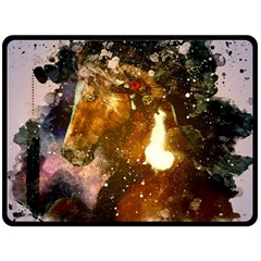 Wonderful Horse In Watercolors Double Sided Fleece Blanket (large)  by FantasyWorld7