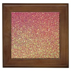 Rose Gold Sparkly Glitter Texture Pattern Framed Tiles by paulaoliveiradesign