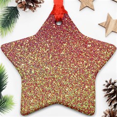 Rose Gold Sparkly Glitter Texture Pattern Ornament (star)