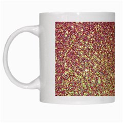 Rose Gold Sparkly Glitter Texture Pattern White Mugs by paulaoliveiradesign