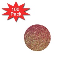 Rose Gold Sparkly Glitter Texture Pattern 1  Mini Buttons (100 Pack)  by paulaoliveiradesign