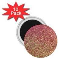 Rose Gold Sparkly Glitter Texture Pattern 1 75  Magnets (10 Pack)  by paulaoliveiradesign