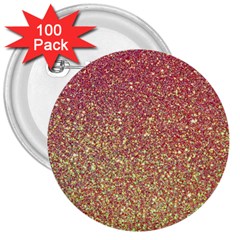 Rose Gold Sparkly Glitter Texture Pattern 3  Buttons (100 Pack)  by paulaoliveiradesign