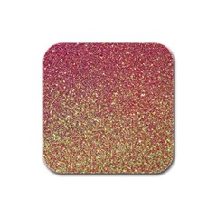 Rose Gold Sparkly Glitter Texture Pattern Rubber Square Coaster (4 Pack)  by paulaoliveiradesign