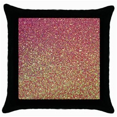 Rose Gold Sparkly Glitter Texture Pattern Throw Pillow Case (black) by paulaoliveiradesign