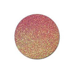 Rose Gold Sparkly Glitter Texture Pattern Magnet 3  (round) by paulaoliveiradesign