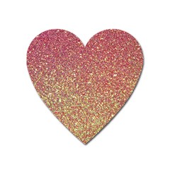 Rose Gold Sparkly Glitter Texture Pattern Heart Magnet by paulaoliveiradesign