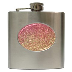 Rose Gold Sparkly Glitter Texture Pattern Hip Flask (6 Oz)