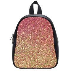 Rose Gold Sparkly Glitter Texture Pattern School Bag (small)