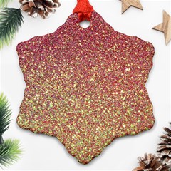 Rose Gold Sparkly Glitter Texture Pattern Ornament (snowflake)