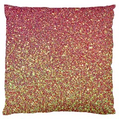 Rose Gold Sparkly Glitter Texture Pattern Large Cushion Case (one Side) by paulaoliveiradesign