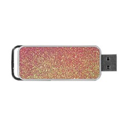 Rose Gold Sparkly Glitter Texture Pattern Portable Usb Flash (two Sides) by paulaoliveiradesign