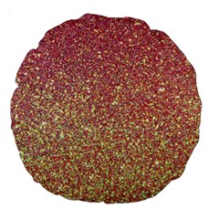 Rose Gold Sparkly Glitter Texture Pattern Large 18  Premium Round Cushions by paulaoliveiradesign