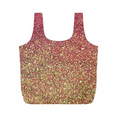 Rose Gold Sparkly Glitter Texture Pattern Full Print Recycle Bags (m)  by paulaoliveiradesign