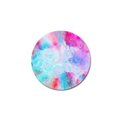 Pink And Purple Galaxy Watercolor Background  Golf Ball Marker by paulaoliveiradesign