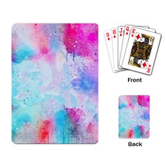 Pink And Purple Galaxy Watercolor Background  Playing Card