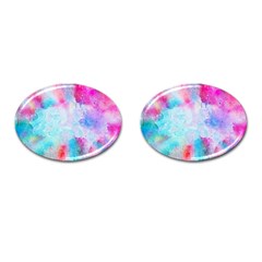 Pink And Purple Galaxy Watercolor Background  Cufflinks (oval) by paulaoliveiradesign