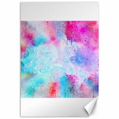 Pink And Purple Galaxy Watercolor Background  Canvas 12  X 18   by paulaoliveiradesign