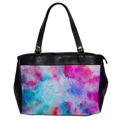 Pink And Purple Galaxy Watercolor Background  Office Handbags by paulaoliveiradesign