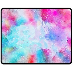 Pink And Purple Galaxy Watercolor Background  Fleece Blanket (medium)  by paulaoliveiradesign