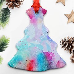 Pink And Purple Galaxy Watercolor Background  Ornament (christmas Tree) 