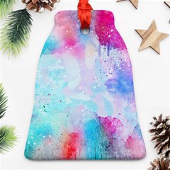 Pink And Purple Galaxy Watercolor Background  Ornament (bell)